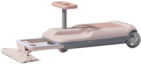 Go Kart De Limpieza Para NiñOs, Go Kart De Limpieza Con Fregona, Go Kart De Limpieza Multifuncional, Kart De Limpieza Con Fregona TelescóPica Y Luces, Apto Para Interior Y Exterior,Pink