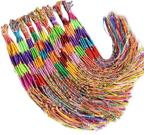 VASANA 20 braccialetti intrecciati multicolore fatti a mano con nodo intrecciato corde dell'amicizia, forniture per feste, bomboniere per polso e caviglia (colore casuale), 28-31cm, Poliestere