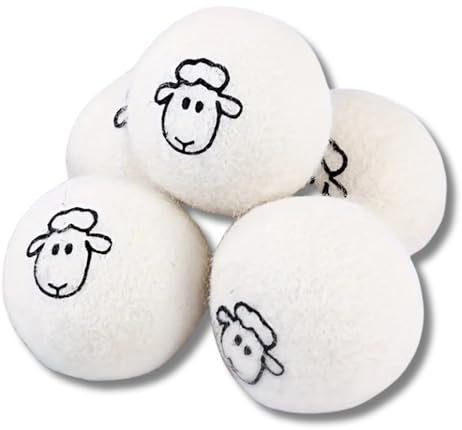 Vienberg Trocknerbälle 6er Set - Nachhaltiges Produkt: 100% neuseeländische Schafwolle. Trocknerbälle für Wäschetrockner. Trocknerkugeln