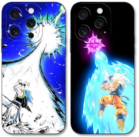 2 Stück Handyhülle für iPhone 7/iPhone 8/iPhone SE 2022/2020 Hülle 4.7'', Anime DragonBall DBZ Guko mit Motiv Designs Manga Case Schutzhülle Stoßfest TPU Weich Ultra Dünn Cover Überlegener Schutz
