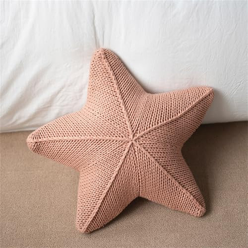 Ueiwffzo Sterne Kuschelkissen 45 * 53cm Kinder Aesthetic Kissen Dekokissen Flauschig Dekokissen Sofakissen Plüsch Kissen für Kinderzimmer Schlafzimmer (Rosa)