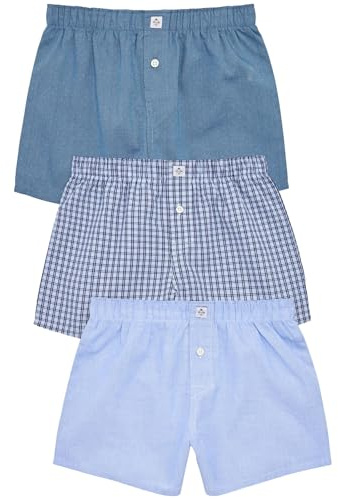 NEXT Jungen Gewebte Boxershorts, 3er-Pack Blau 98-104