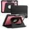Detachable Honeycomb Back Case for iPad Mini 7 (A17 Pro) 2024 8.3 Generation Synthetic Leather Cover with Auto Sleep/Wake TPE+PC Protection - Pink