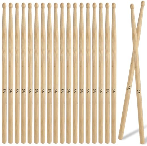 5A 12 Paar Drumsticks, Maple 5A Drumsticks, Anti-Schimmel Klassische Trommelstöcke mit Holz, ovale Kopf-Form, für Erwachsene, Kinder und Anfänger, für Jazz Drum Elektronische Drums