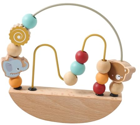 Sharplace Bead Maze Toy Wooden Hand Eye Coordination for Kids 1-3 Years Fine Motor Skills Educational Circle Toy Early Education