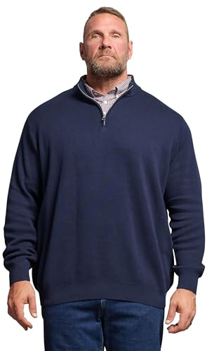 BadRhino Big & Tall Red Mock Shirt Milano Quarter Zip Jumper - Men's - Plus Size Curve