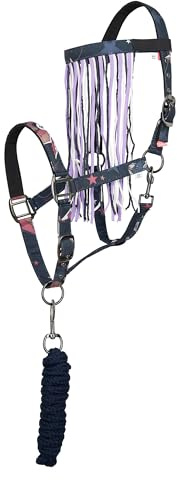 Imperial Riding Halfter-Set mit Anbindestrick & Fliegenfransen – Robustes Nylonhalfter mit Schnalle, Klettverschluss & Snap-Haken, komfortabel & pflegeleicht, Pixie Dust AOP, Cob
