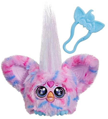 Furby Furblets Cay-Kee Mini-Plüschtier, rosa Kuchen-Motiv, Musik & Geräusche, Lebensmittelspielzeug für Kinder ab 6 Jahren