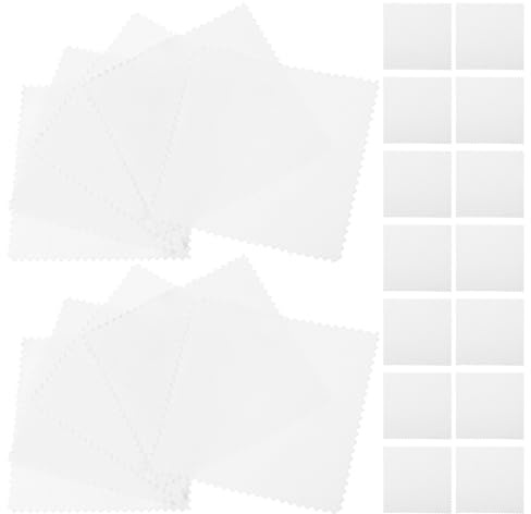 TEHAUX Chiffon de Nettoyage en Daim Blanc pour Bijoux et Lunettes, Pack de 50 Pièces, Polyvalent pour Polissage et Entretien des Surfaces Délicates