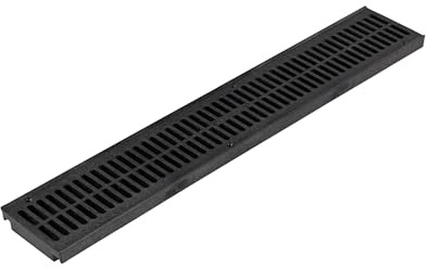 NDS 243-1 Spee-D Channel Drain Grate, 4-1/8-Inch wide X 2-Feet long, for Driveways, Patios, Pool Decks and Commercial Areas, Plastic, Black