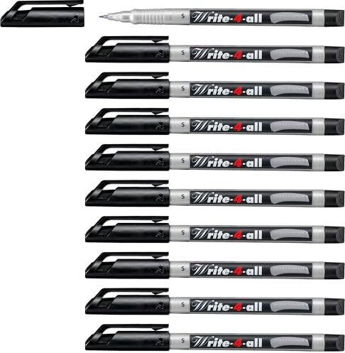 STABILO Write-4-all - Permanent Marker Pen - Superfine - Pack of 10 - Black