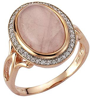 Zeeme Gemstones Damen Ring 925/- Sterling Silber Glänzend Rosenquarz rot 360271733-1
