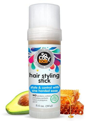So Cozy Kids Hair Wax Stick, Easy & Quick Styling Wax Stick for Hair (2 Oz) Flyaway Hair Tamer, Slick Back & Shape with Precision, No Parabens, Sulfates, Synthetic Colors or Dyes