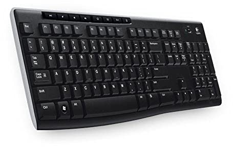 Logitech K270 Teclado Inalámbrico para Windows, 2,4 GHz con Receptor USB Unifying, 8 Teclas Programables, Batería 24 Meses, Disposición Checa, color Negro
