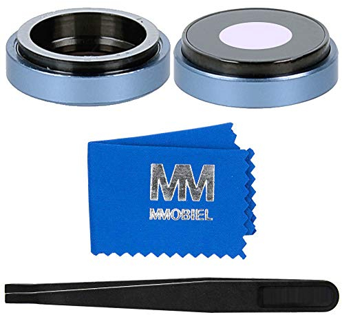 MMOBIEL Back Rear Camera Glass Lens Replacement Compatible with iPhone XR - 6.1 inch - 2018 - Incl. Double Sided Adhesive, Tweezer and Cloth - Blue