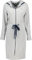 Cawö Home Bademäntel Damen Kurzmantel mit Kapuze Active 821 grau-melange-navy - 71 XL