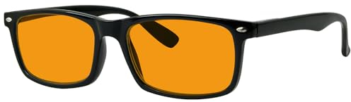 Eyekepper Nachtzeit Blau Licht Blockierung Lesebrille Männer Frauen mit Orange Getönt Filter Linse - Anti Digital Bildschirm Blendung UV Strahl Computer Lesehilfe - Schwarz +2.50