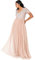 Maya Deluxe Women's Ladies Dress for Wedding Guest Plus Size Empire High Waist Sequins Short Sleeve Evening Bridesmaid, Taupe Blush, 12
