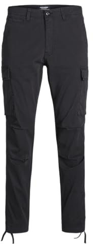 JACK & JONES Men's Jpstace Jjtucker AMA Noos Cargo Trousers, Black/Details:Solid, 29 W/30 L