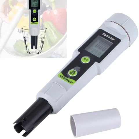 Digital Salinity Tester for Salt Water, Pen‑Type Salinity Meter Saltwater Tester for Seawater, Aquariums, Marine Monitoring, and Koi Fish Pond