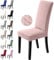 BalladHome Stuhlhussen 4er Set Stretch Stuhlbezug Stuhlüberzug Esszimmerstühle Bezug Universale Elastische Hussen waschbar Abnehmba für Hotel, Bankett, Büro, Partys Deko (4 Stück, Pink)-L