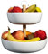 Tiali Frutero de bambú de 2 pisos – Soporte de madera para mucho espacio de almacenamiento – Cesta de fruta blanca de bambú natural para fruta fresca para toda la familia – Fruit Basket – Fruit Basket