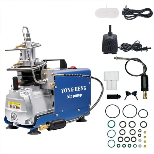 TUXING 4500Psi Pcp Air Compressor,Digital Control System LCD Display,High Pressure Air Compressor Pump,for Air Rifle Scuba Tank,Perfect for Filling Air Rifle Filling Blue