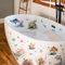 Runtoo Wandtattoo Unter dem Meer Fisch Aquarell Wandsticker Delphin Meeresschildkröte Seetang Wandaufkleber Badezimmer Babyzimmer Kinderzimmer Wanddeko