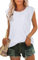 florynova Women’s Tunic Summer Cap Sleeve Stretchy Fit Shirts Casual Cotton Tops Daily Wear(White,L)