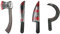 VENEKA 4 StüCk Halloween Kunststoff GefäLschte Blutige Requisiten Waffe Messer Axt Scharfes Beil Sichel Rollenspiel Grusel Spielzeug Halloween Party DIY