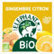 Elephant, Infusion Bio, Goût Gingembre Citron, Fruitée et Gourmande, Ingrédients d'Origine 100% Naturelle, 20 Sachets Pyramid