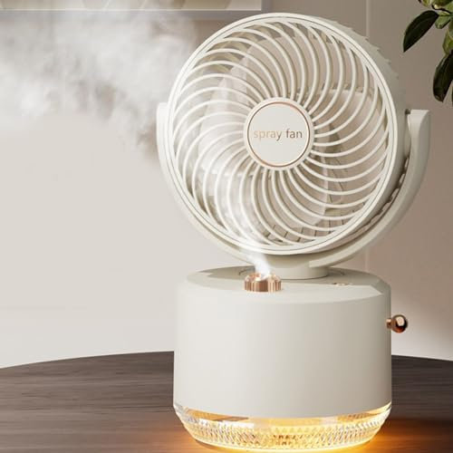 USB Desk Fan with Spray, Portable Desktop Cooling Fan 3 Speed Small Humidifier, Mini Small Fan Personal Desktop Cooling Fan for Home Office Outdoor Sport Travel(white)