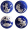 XNSHUN 4 Stück Sushi Sojasauce Dip Schälchen, Mini Keramik Soße Gewürzschalen Snackschale Set, 3.5 Inch Dipschalen Soja Saucenschälchen Für Gewürzen Sojasauce Saucen Snacks (Katze 02)