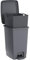 Sundis Bucket Bin, cubo de basura con pedal, 30 L de capacidad, cubo extraíble, rectangular, plástico reciclado, gris, para cocina, oficina, lavadero, garaje