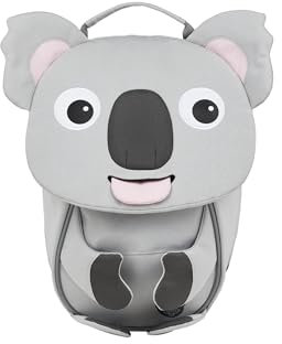 Affenzahn Kleiner Freund Kindergarten-Rucksack für 1-3 Jährige Ergonomisch Reflektierend Ziehzunge mit Namensschild Koala - Grau