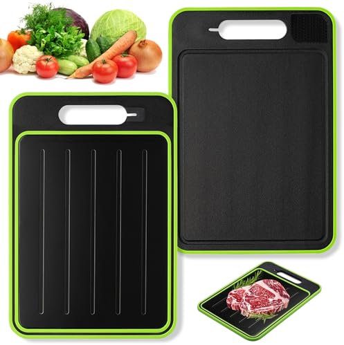 4-in-1 Defrosting Tray Set – Plastic Thawing & Cutting Boards, Miracle Melt Defrost Tray for Meat, Fish, and Food – Multi-Purpose Kitchen Chopping Board for Fast, Safe Thawing
