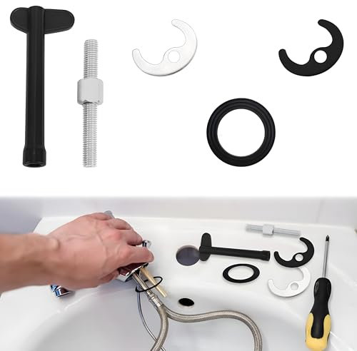 Wasserhahn Dichtung Wasserhahn Ersatzteile Waschbecken Küche Wasch- und Spülbeckenarmaturen Schraubsystem, Hufeisenbefestigungsplatte, Mutter, Gummischeibe (Edelstahl Einloch)