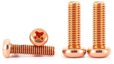 KSeSii Vite a Testa Tonda con Croce in Rame Rosso/Bullone a Testa cilindrica con Croce incassata in Rame M3 M4 M5 M6(4pcs M6x20)