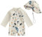 HodJIU - Traje de baño para bebé y niño, protección contra rayos UV, estampado de dinosaurio, manga corta, traje de baño, piscina, playa, surf, 3-6 meses
