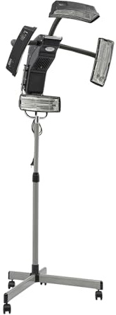 650W Salon Friseur Trockenhaube Haartrockner mit 4 Heizlampen, 40-70 ℃ Einstellbare Heiztemperatur Haartrockenhaube mit 4 Universalrädern, Höhenverstellbar Heizung Trockenhaube Bodenständer