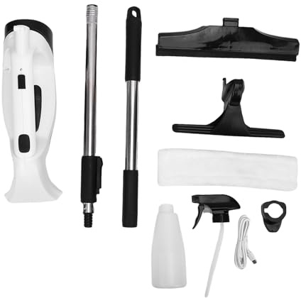 Fafeicy Aspirateur de Fenêtre sans Fil avec Aspiration 1,2 Kpa, Réservoir de 150 ML, Balai D'essuie-Glace de 11 Pouces pour Fenêtres, Miroirs et Carrelages sans Traces