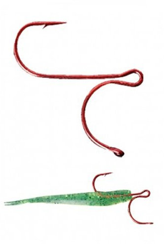 Iron Claw Drop Shot Baitpusher Hook rot Gr. 1 - Ungebundene Angelhaken