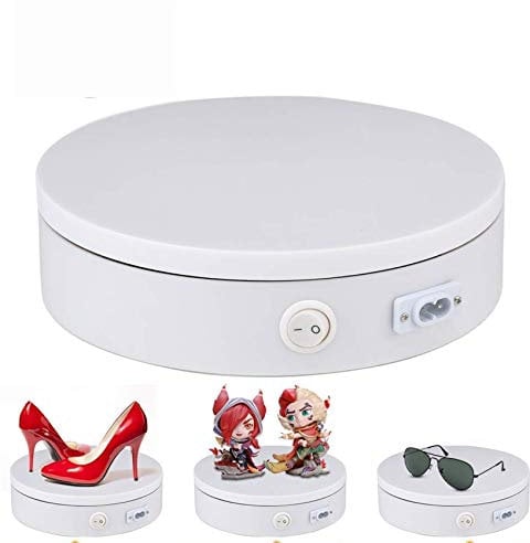 Yuanj Merchandise Display Base,360 Degree Electric Rotating Turntable for Photography, 50 Lb Capacity. Automatic Revolving Platform Perfect for 360 Degree