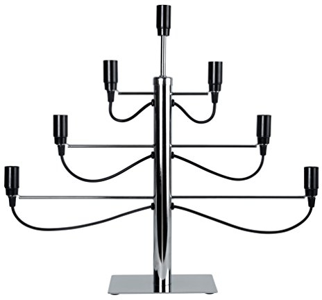 Star 142-14 A++ to E, LED-Fensterleuchter Milano, 7 E14 Fassungen, Plastik, 15 watts, Silber, 6.0 x 5.25 x 1.0 cm