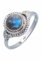mantraroma Damen Ring Silber mit Stein Labradorit Edelstein blau ausgefallen verspielt