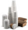 NYHI 200 Pack 8 oz White Paper Disposable Coffee Cups with Lids and Sleeves Hot Cold Beverage Drinking Cup for Water Juice Espresso Tea Ideal for Water Coolers Party