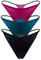 SilRiver Damen Seidensatin Sexy Spitzen Unterwäsche Tanga Höschen G-String & T-Back, Schwarz-rose Violet - Türkisches Blau, M