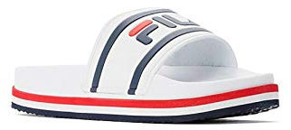 FILA Morro Bay Zeppa wmn Damen Slipper, Weiß (White/Stripe), 41 EU