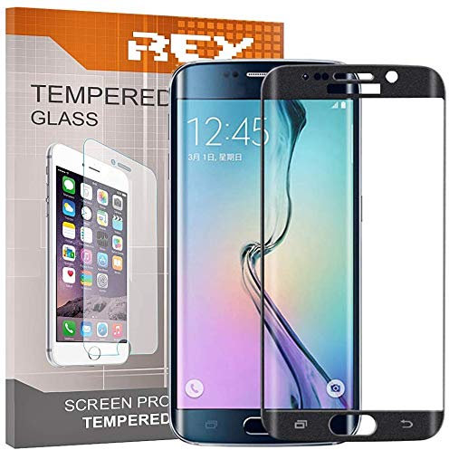 REY Pack 2X 3D Bildschirmschutz aus gehärtetem Glas für Samsung Galaxy S7 Edge, Schwarz, Displayschutzfolie 9H+ Härte, Anti-Kratzen-Öl-Bläschen, Voller Schutz, 3D, 4D, 5D