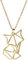 Netter Tierfuchs Anhänger Halskette Edelstahl für Frauen Geometrischer Origami Schmuck (Gold Tone)